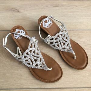 Fergalicious Charity Rhinestone Sandals Size 8